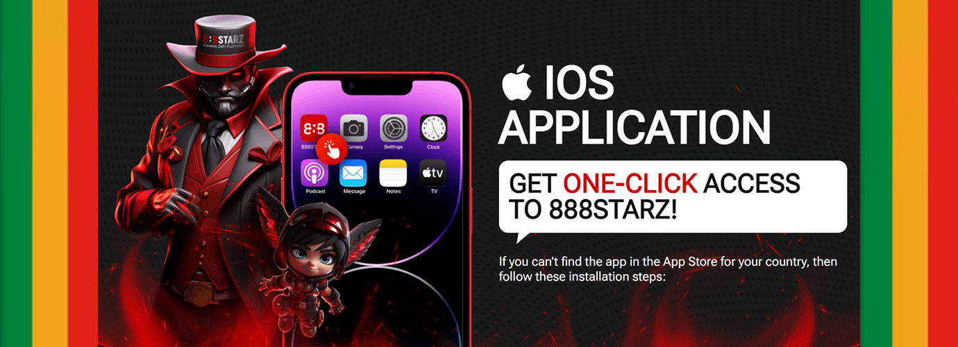 888STARZ l'application sur iOS. 